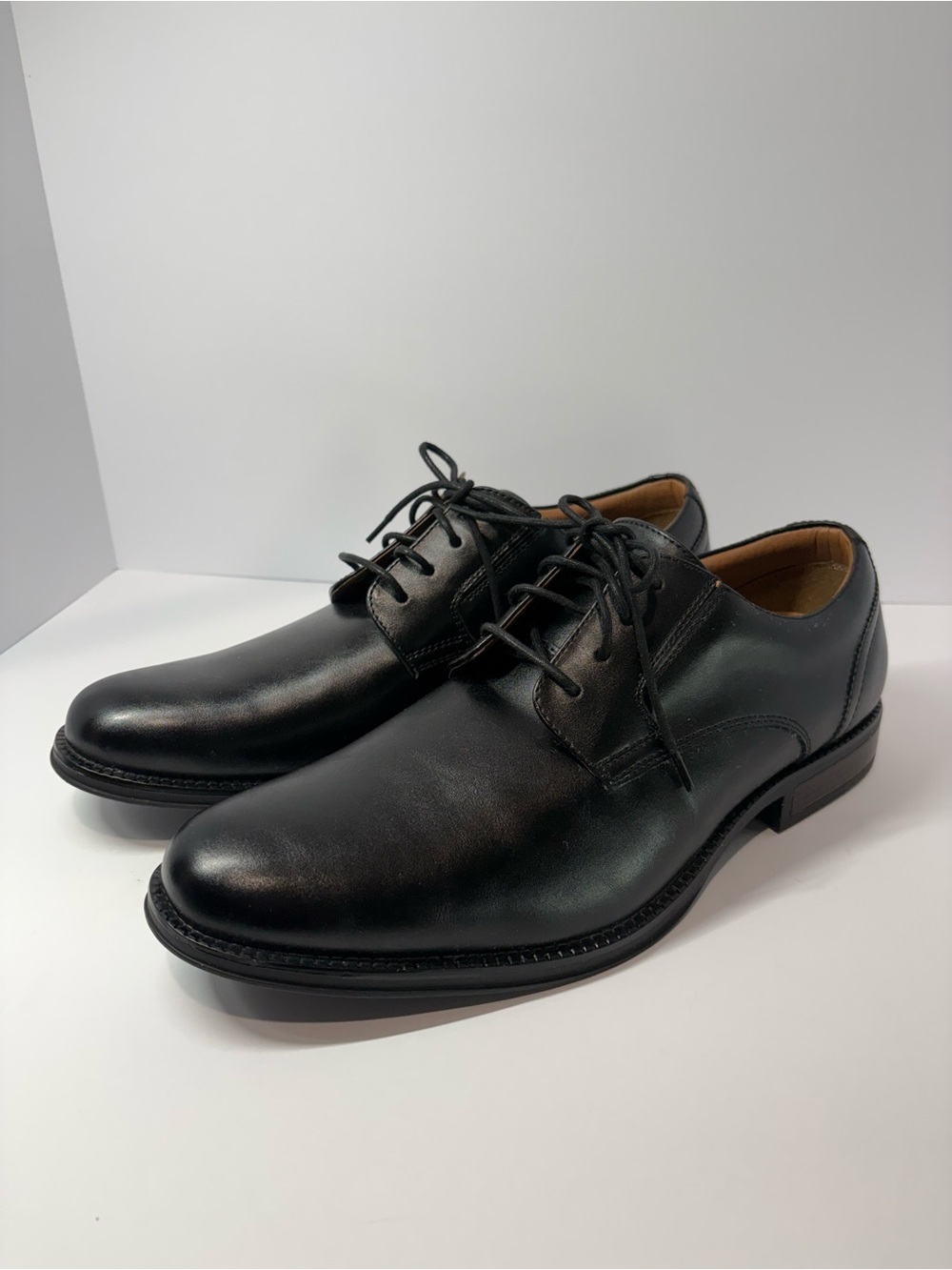 Dockers Men Size 13M Black Derby Dress Shoes Plain Toe Lace Up Oxford NWT